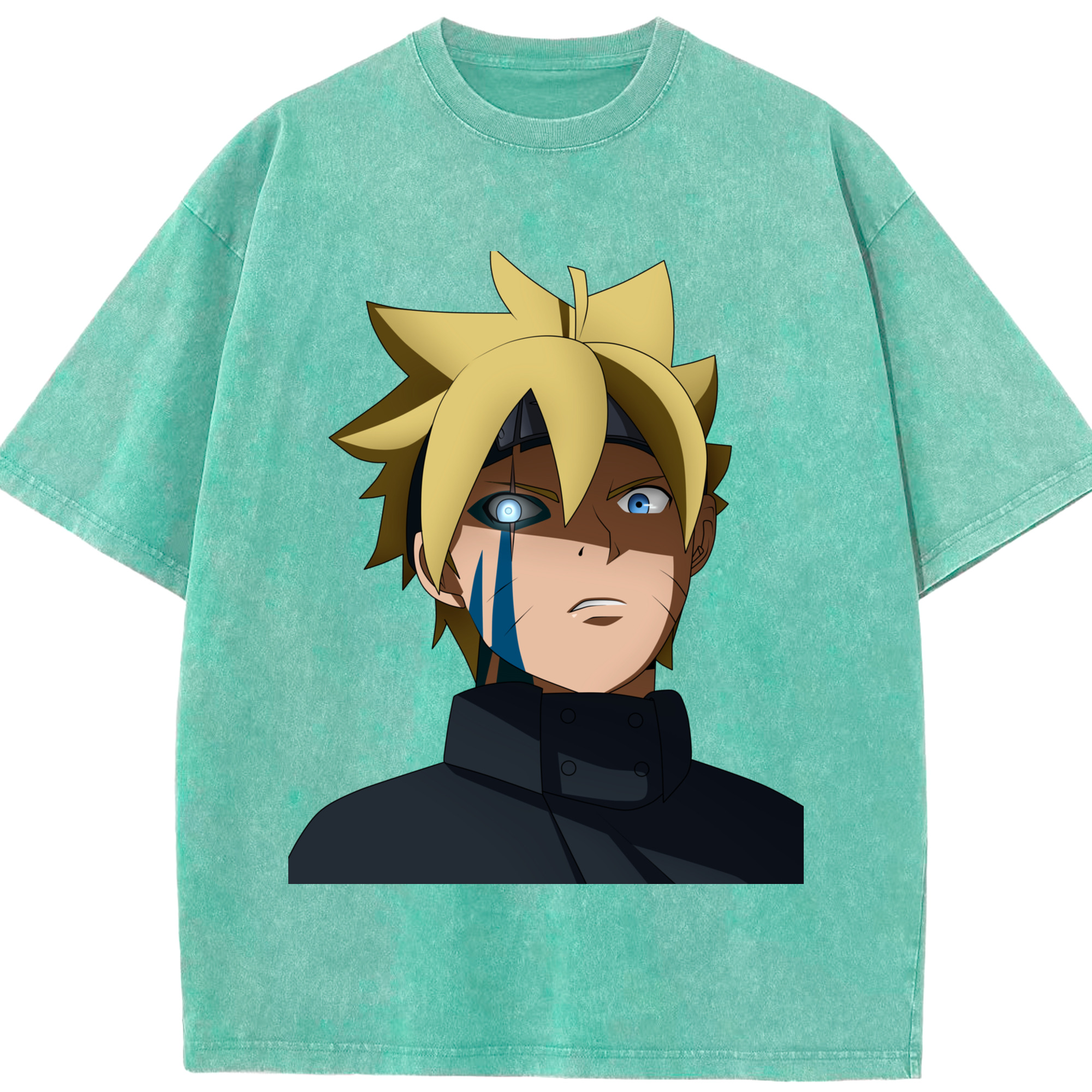（画像用） NARUTO -ナルト- うずまき ボルト Uzumaki Boruto 綿100% ヴィンテージ風 半袖Tシャツ（フロントプリント）